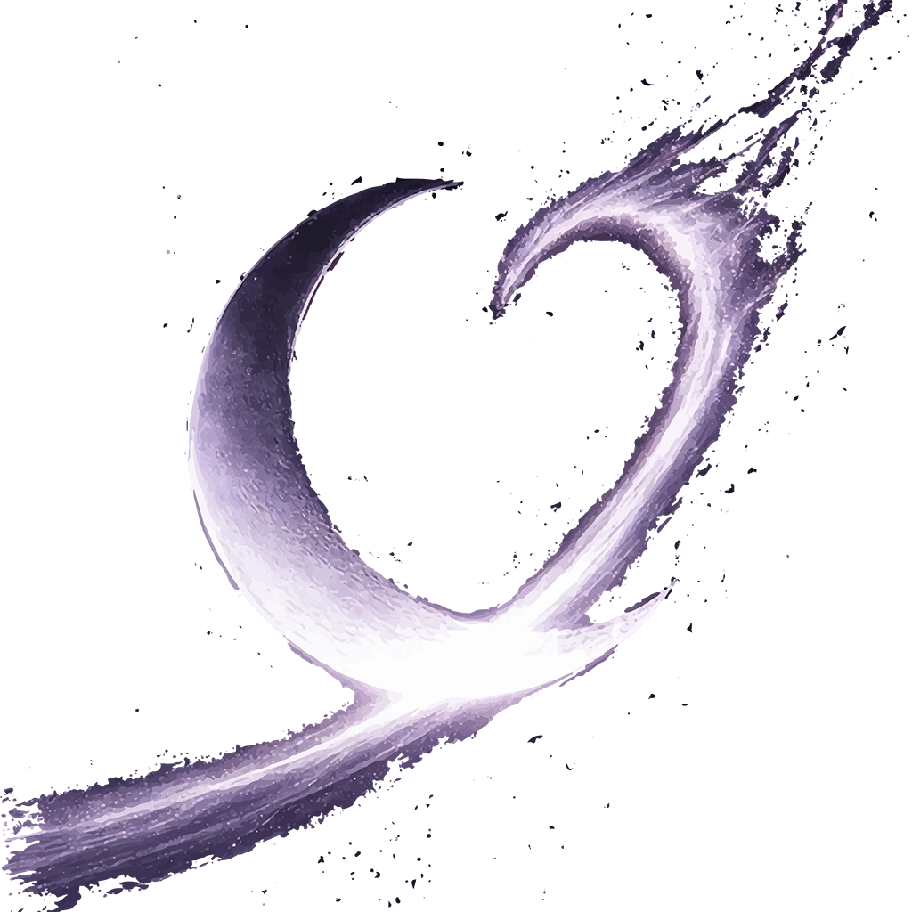 MoonVibe — brushed crescent-heart logo